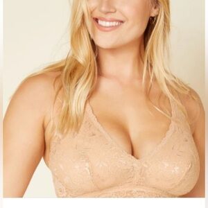 Cosabella Lace Bralette in nude blush racerback wireless size small